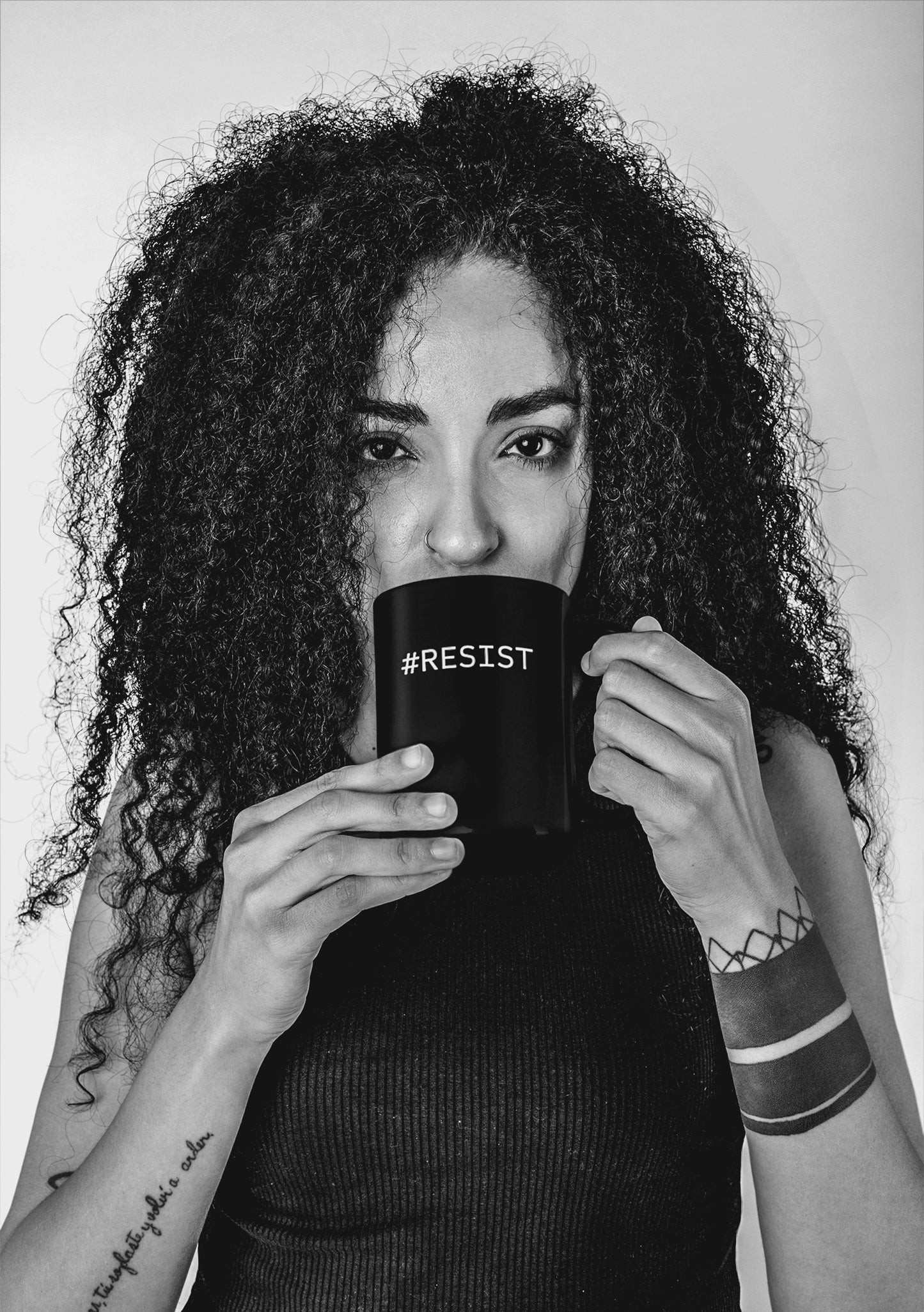 Inspirational Black Mug - #RESIST | Perfect Gift for Activists & Coffee Lovers (15oz)